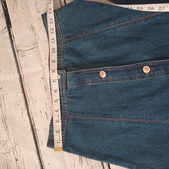 Starwear Vintage Seamed Button Down Blue Denim Modest Maxi Skirt 28 M - Picture 5 of 7